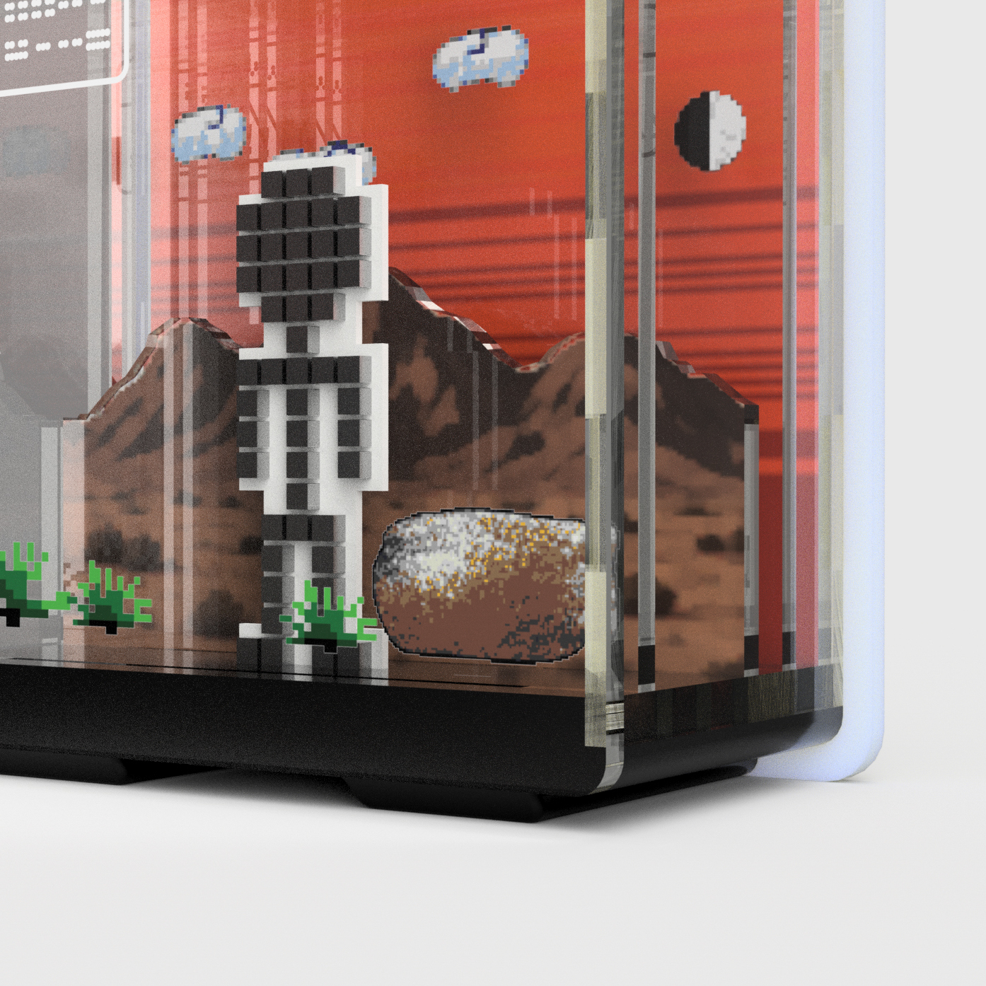 makersspace studio ピクセル　Pixel-10PB オブジェ OT 2: The Pixel Man · Glitch Marfa